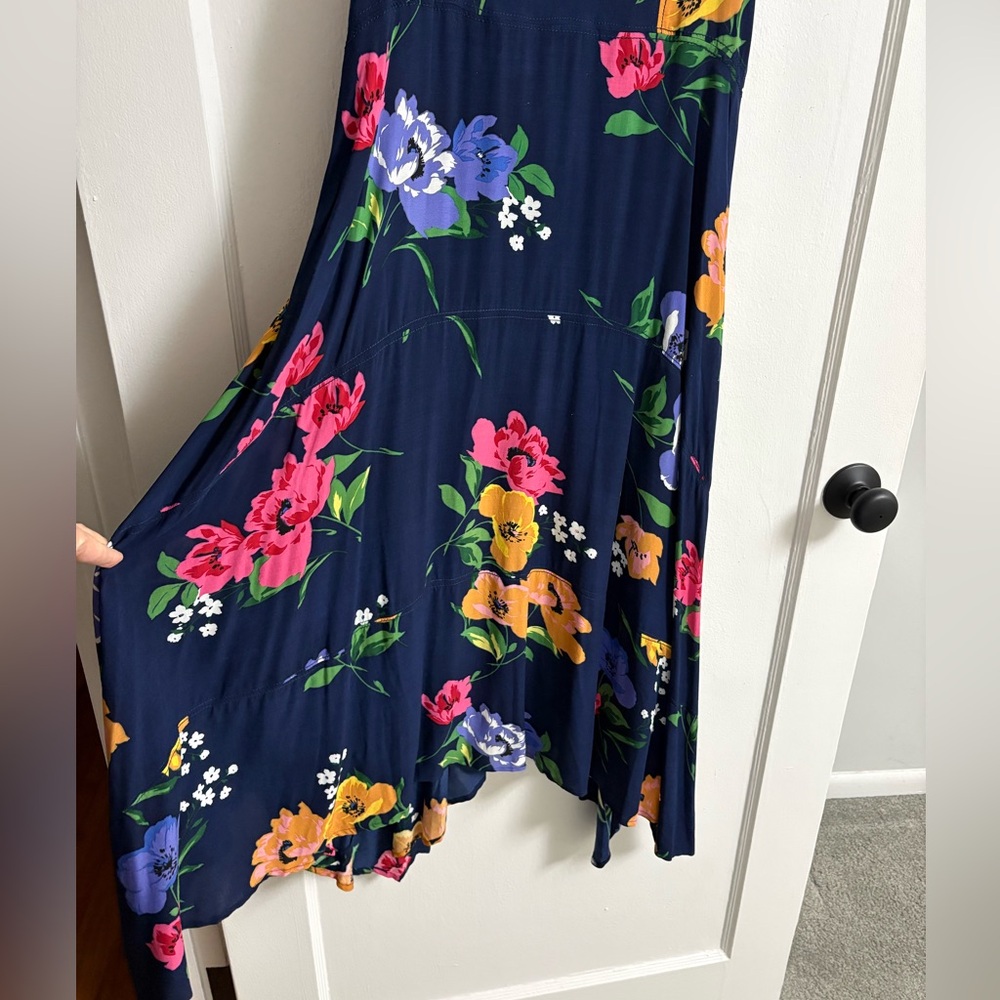 NWOT Maeve Anthropologie Vivienne Maxi Floral Handkerchief Dress blue Size 8 - Picture 6 of 16